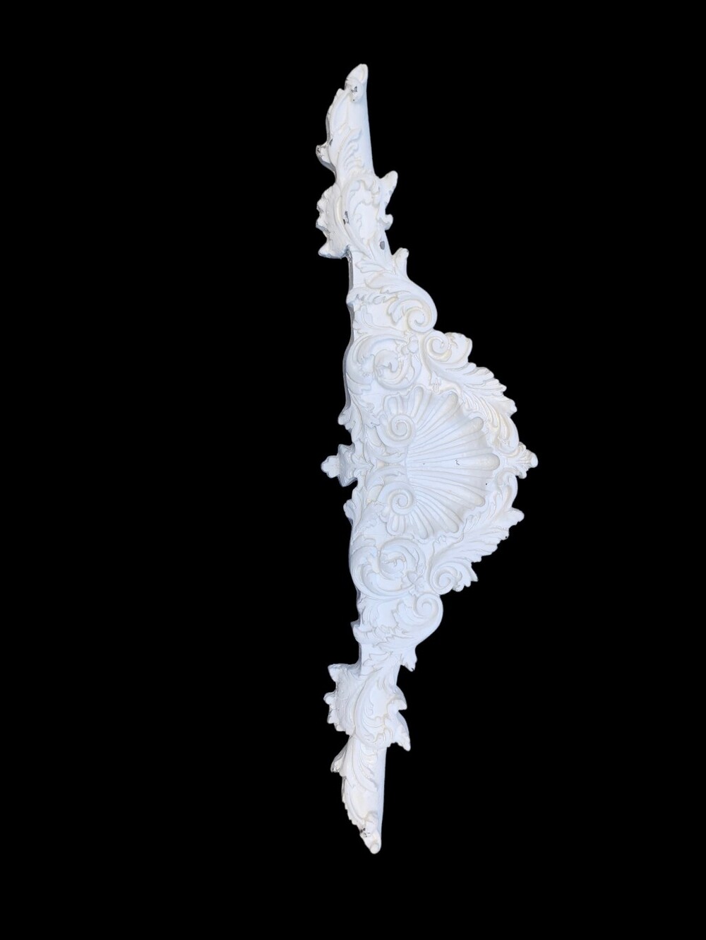 35" Vintage acanthus distressed chippy shell wall accent door picture Pediment